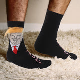 lasuroa 2 Pairs Trump Socks, 2024 Trump Funny Merchandise with Hair Trump Novelty Socks with 2pcs Combs Funny Gift Socks for Men and Women, 10-11