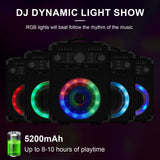 HWWR Karaoke Machine with 3 Microphones for Adults and Kids,Portable Party Karaoke Speaker with DJ Lights, Bluetooth Speaker for Home Party, Gatherings,Monitor-Speaker-and-subwoofer-Parts