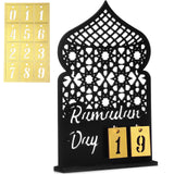 DoubleFill Ramadan Calendar Set Ramadan Advent Calendar 30 Days Wooden Eid Mubarak DIY Countdown Calendar Ramadan Decoration Gift Ramadan Table Decor for Ramadan Party Islam Muslim Accessories (Black)