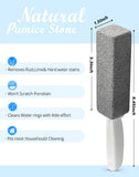 MARYTON Pumice Stone with Handle for Cleaning Toilet Bowl Ring and Hard Water Stains Pack of 2 (Gray)