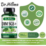 Dr.hillma DIM Supplement 200MG Diindolylmethane to Support Hormone Detox Balance Estrogen Supportments Metabolism Menopause Acne Hot Flashes Relief Support Antioxidant Detoxification(60 Capsules)