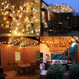 Globe String Lights 33ft 70 Led, Indoor/ Bedroom, 8 Modes Fairy Lights Plug in, Extendable Outdoor Decorative Lights for Christmas Decoration, Patio, Wedding, Warm White, No Remote