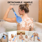 Back Scrubber Anti Slip for Shower, 21.7” Detachable Back Bath Brush for Shower, Back Scrubber, Exfoliation and Improved Skin Health for Elderly with Limited Arm Movement, Disabled (21.7” Blue)