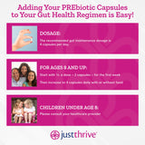 Just Thrive PREbiotic Capsules - Prebiotic Blend for Gut Health and Immune Support, 120 Caps