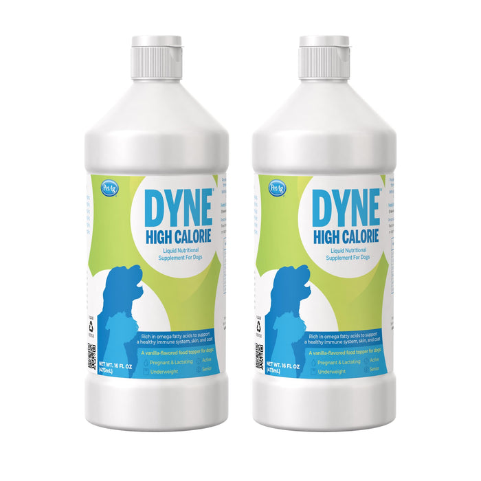 Pet-Ag Dyne High Calorie Liquid Nutritional Supplement for Dogs & Puppies 8 Weeks and Older - 16 oz, Pack of 2 - Supports Performance and Endurance - Sweet Vanilla Flavor