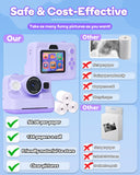 Dylanto Instant Print Camera for Kids,2.4 Inch Screen Kids Instant Cameras, Christmas Birthday Gifts for Girls Age 3-12, Portable Toddler Toy for 3 4 5 6 7 8 9 10 Year Old Girls Boys Purple