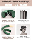 Velvet Heatless Curling Set No Heat Hair Curlers Overnight Curls Blowout Rods Soft Large Hair Rollers to Sleep in, Heatless Curls for Long Hair Blowout Look | Heatless Curling Rod Everglade Green