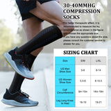 30-40mmHg Medical Graduated Compression Socks for Women&Men Circulation-Compression Stockings-Knee High Socks for Support,Hiking,Running(2 Pack Black,L-XL)