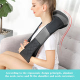 Neck Massager with Heat, Shiatsu Back Neck and Shoulder Massager, Deep Tissue 4D Kneading Massage Relax Muscle Pain Relief, Use at Home, Office, Car- Best Gifts for Women Men Mom Dad(Black)
