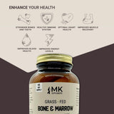 MK Supplements – Grass-Fed Beef Bone & Marrow 3000 mg, Beef Bone Marrow Supplement, 100% Pasture-Raised New Zealand Cattle, 45-Day Supply, Calcium for Teeth and Bones