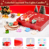 Candle Advent Calendar 2024 Adults Teens, 24 Day Tea Light Ceramic Candle Holder Countdown to Christmas Candle Gift for Women Men Teens