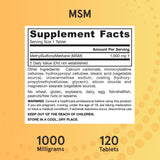 Jarrow Formulas MSM 1000 mg - 120 Tablets - Methylsulfonylmethane - Source of Sulfur - Dietary Supplement Supports & Strengthens Joints - Up to 120 Servings