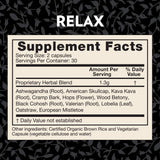 Crystal Star Relax (60 Capsules) - Helps Calm Nerves with Ashwagandha, American Skullcap And Kava Kava - NON-GMO