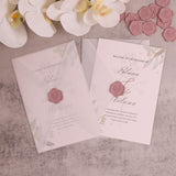 UNIQOOO Wax Seal Stickers - Eucalyptus Wedding Invitation Envelope Seal Stickers, 50 Pcs Self- Adhesive Dusty Mauve Stickers, Perfect for Invitation, Christmas, Gift Wrapping, Party