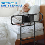 FORTEMOTUS Bed Rails for Elderly Adults Safety - Adjustable Heights& Extendable Bed Side Rail, Foldable Bed Assist Bar, Heavy Duty for Senior, Fits King, Queen, Full, Twin for 10~16'' Mattress