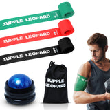Supple Leopard Muscle Floss Band and Massage Ball Set – Compression Bands and Ball for Mobility, Recovery & Reducing Soreness – Come with 3 Levels of Support & Relief