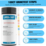 10-Panel Urine Test Strips for Urinalysis 100ct, Testing Kit for UTI, Keto, Ketosis, Protein, Specific Gravity, pH, Ketone, Bilirubin, Vitamin C, CRE, SGR & More