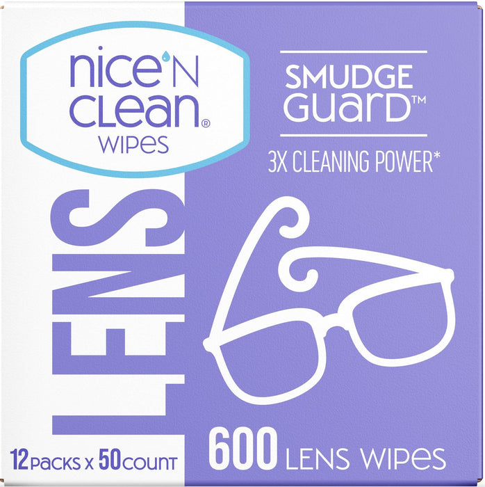 Nice 'n Clean SmudgeGuard Lens Cleaning Wipes (600 Total Wipes) | Pre-Moistened Individually Wrapped Wipes | Non-Scratching & Non-Streaking | Safe for Eyeglasses, Goggles, & Camera Lens