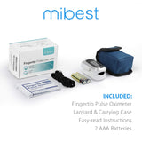 mibest OLED Finger Pulse Oximeter, O2 Meter, Dual Color White/Silver