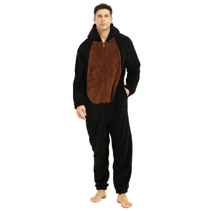 III HHONS Bear Onesie Adult Onesie Adult Animal Halloween Costume Cosplay Sleepwear Black Onesies Christmas