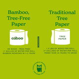 Caboo Tree Free Paper Towels, 8 Rolls, Earth Friendly Sustainable Kitchen Paper Towels with Strong 2 Ply