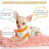 FUAMEY Recovery Suit for Dogs After Surgery,Soft Breathable Dog Bodysuit E-Collar & Cone Alternative Surgical Suit,Male Female Dog Neuter Spay Suits Anti Licking Wounds Onesie Orange Fox M