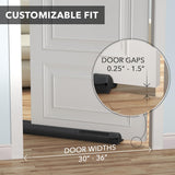 Everlasting Comfort Door Draft Stopper for Bottom of Door - Quick Install, Soundproofing, 2" Thick Foam Door Sweep for bottom of door, Blocks Cold Air & Noise, Fits 30"-36" W, Under Door Draft Stopper