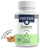 Freedavite Tiny Tablet - Moderate Multivitamin for Men and Women - Pure Vitamin A, C, D, E, B1, B2, B6, B12, Biotin, Calcium, Zinc, Iron, Magnesium, Manganese, Copper, Selenium, Iodine - 250 Count