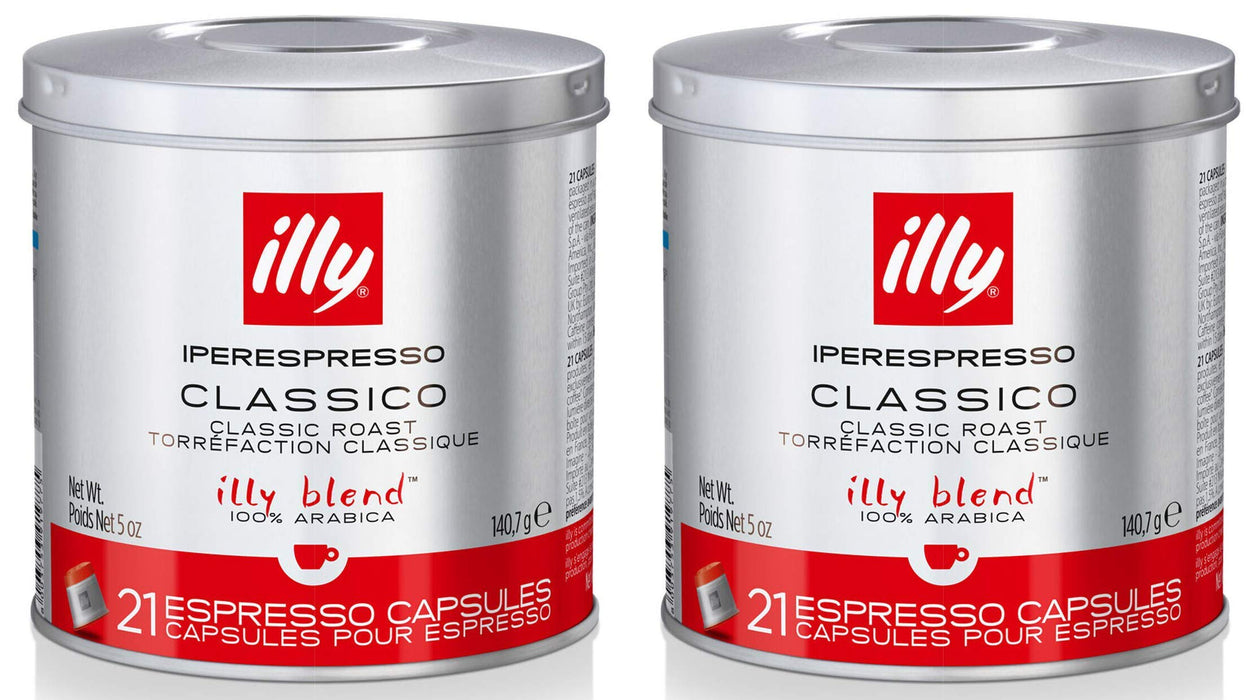 illy iperEspresso Capsules Medium Roasted Coffee, 5-Ounce, 21-Count Capsules per Can, 2 Pack