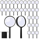 Elcoho 48 Pack Handheld Magnifier Plastic Magnifying Glass for Reading Jewelry Home Office Desk Accessories with Storage Bag