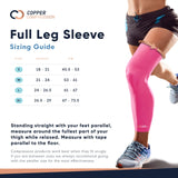 Copper Compression Leg Compression Sleeve - Copper Infused Knee Stabilizer Brace for Running, Meniscus Tear, ACL, MCL, Arthritis, Joint Pain Relief - Thigh & Calf Support for Men & Women - Pink - S