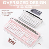 YUNZII ACTTO B503 Wireless Typewriter Keyboard, Retro Bluetooth Aesthetic Keyboard with Integrated Stand for Multi-Device (B503, Baby Pink)