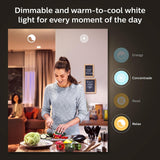 Philips Hue Smart Light Starter Kit - Includes (1) Bridge and (4) 75W A19 E26 LED Smart White and Color Ambiance Bulbs - Control with App - Compatible with Alexa, Google Assistant, and Apple HomeKit