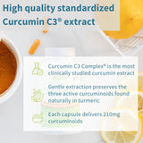 Ultra Soluble Curcumin C3 Complex, Clinically Researched Curcuminoid Supplement, 300% Greater Absorption, Clean Label, Rapid Uptake, 90 Vegan Capsules, by Igennus