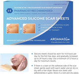 Aroamas Scar Professional Soft Silicone Scar Sheets Strips, Soften and Flattens Scars Resulting from Surgery, Injury, Burns, C-Section and More [3"x1.57", 8 Sheets for 4 Month Supply]