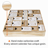 Juegoal Advent Calendar with 25 Drawers Countdown to Christmas, Refillable Wooden Advent Xmas Gift for Kids, 12 Inches Tall