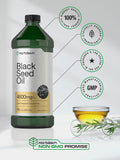 Horbäach Black Seed Oil Liquid 16oz | 4600mg | Cold Pressed Nigella Sativa Supplement | Vegetarian, Non-GMO, Gluten Free, and Solvent Free Formula