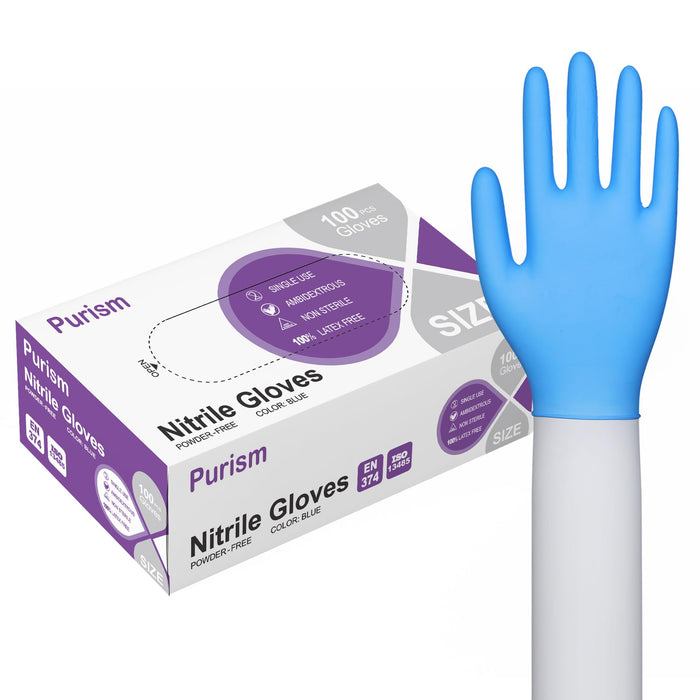Daddy's Choice Small Nitrile Gloves Disposable Blue, No Latex, No Powder, Safe Working Gloves, 100pcs (Size Small)