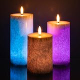 ANGELLOONG Flickering Flameless Candles, Realistic LED Candles with Remote and Timer, Set of 3 Battery Operated Candles for Room Fall Decor Wedding Christmas Decorations