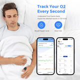 Wellue O2Ring Wearable Pulse Oximter, SPO2 Blood Oxygen Saturation Monitor - Bluetooth O2 Meter Ring Sensor with Vibration Reminder, Free APP & PC Report, Rechargeable