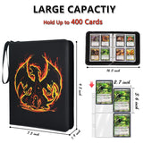 LIMSTDIC Card Binder for Pokemon Cards, 4 Pockets Up to 400 Cards Binder Compatible with Pokemon Trading Cards, MTG Cards, Portable Waterproof Card Storage Bag with Sleeves for Game Cards Collection