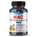 NAC Supplement N-Aetyl Cysteine 22,900MG Enriched with Milk Thistle, Quercetin - Support Immunity, Respiratory Health & Liver Detox | 150 Capsules