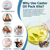 Agthyuve 8 Pcs Castor Oil Pack, Castor Oil Pack Wrap for Neck Chest Waist Knees Feet, Organic Castor Oil Packs, Reusable and Adjustable Castor Oil Wrap (Castor Oil Not Included), Khaki