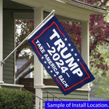 Trump 2024 Flag 3x5 Outdoor Double Sided Made in USA,Donald Trump Flag Take American Back Frump Desantis 2024 Flag Polyester Fiber with 2 Brass Grommets & 4 Rows Stitched