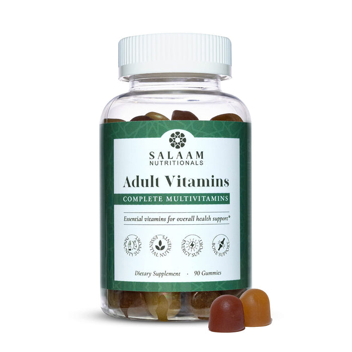 Salaam Nutritionals - Adult Multivitamins, Vitamin Gummies for Women and Men, Multivitamins for Adults with 11 Essential Vitamins and Minerals, 90 Count, 1 Pack.