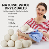 46 Pcs Wool Dryer Balls Set Reusable Wool Balls with Muslin Bags Fabric Softener Ball Wool Laundry Balls Anti Wrinkle Anti Static Saving Energy and Time