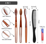 Gisdo 50 Pcs Disposable Toothbrushes with Toothpaste and Comb Individually Wrapped,10g Travel Toothpaste,7inch Black Hair Comb,Bulk Toothbrush for Hotel,AirBnb,Shelter,Charity