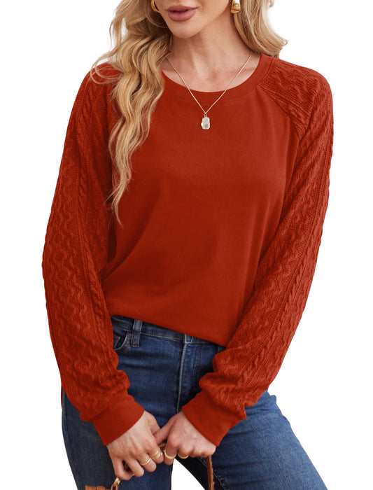 Saloogoe Red Sweatshirt for Women Christmas Sweaters 2024 Long Sleeve Fashion Shirts M