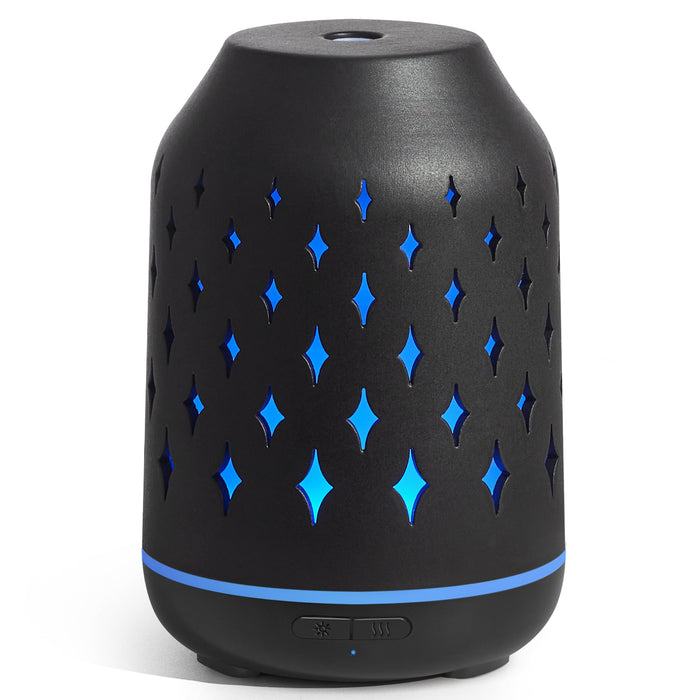 InnoGear Aromatherapy Diffuser, 150ml Ceramic Diffuser Ultrasonic Humidifier Cool Mist Essential Oil Diffusers for Home Air Diffuser with 2 Mist Modes Waterless Auto Off, Black