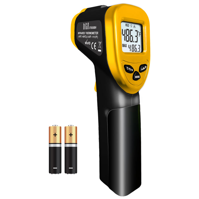 hito Infrared Thermometer Temperature Gun -58°F to 1112°F, Digital Heat Gun for Pizza Oven, Cooking, Meat, Candy, Laser Tool for Griddle, Grill, Indoor Room